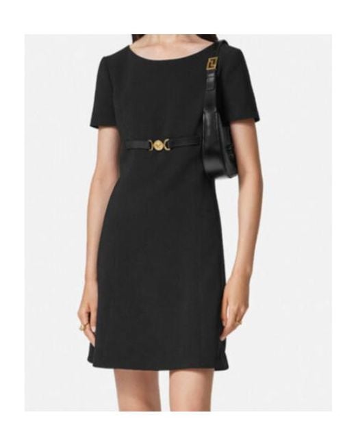 Versace Black Medusa '95 Crewneck Mini Dress