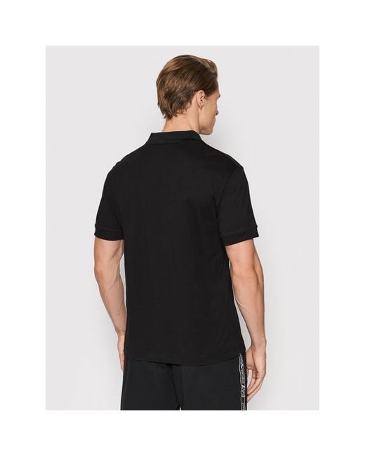 EA7 Black Logo Short-Sleeved Polo Shirt for men