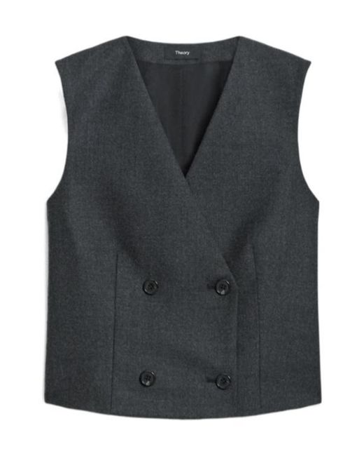Theory Black Double-Breasted Waistcoat