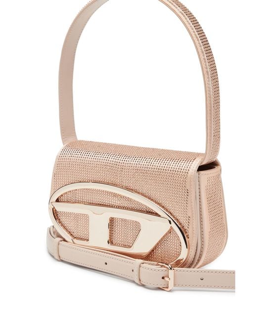 DIESEL White 1Dr Embellished Leather Shoulder Bag