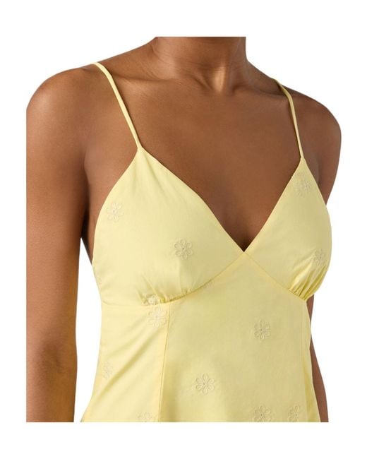 Mc2 Saint Barth Yellow Marge Floral-Embroidered Mini Dress