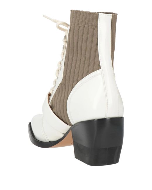 Chloé White Two-Tone Spliced Sock Boots