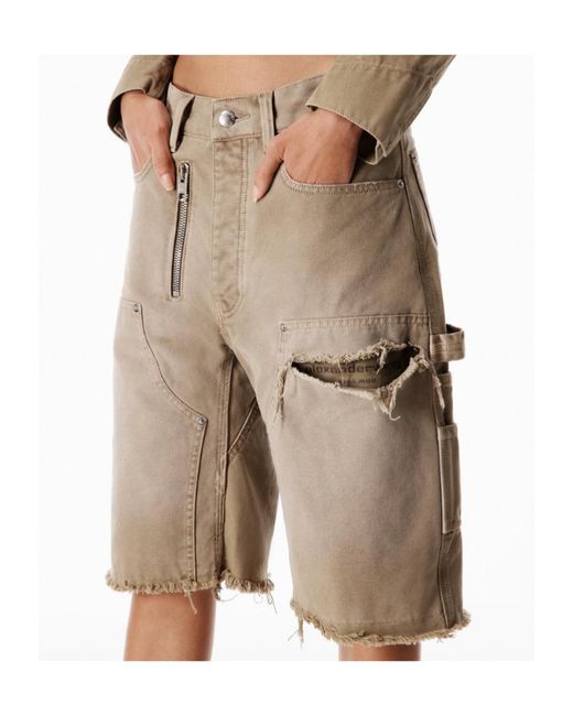 Alexander Wang Natural Distressed Shorts