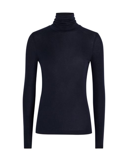 Agolde Blue Pascale Turtleneck Stretch-Lyocell Top