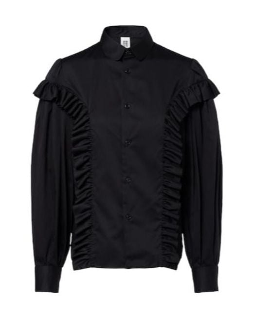 Comme des Garçons Black Ruffled Cotton Shirt