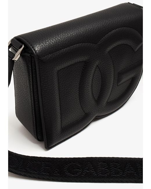 Dolce & Gabbana Black Medium Dg Logo Crossbody Bag for men