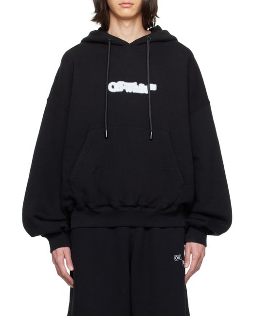 Off-White c/o Virgil Abloh Black Logo Printed Long-Sleeved Hoodie for men