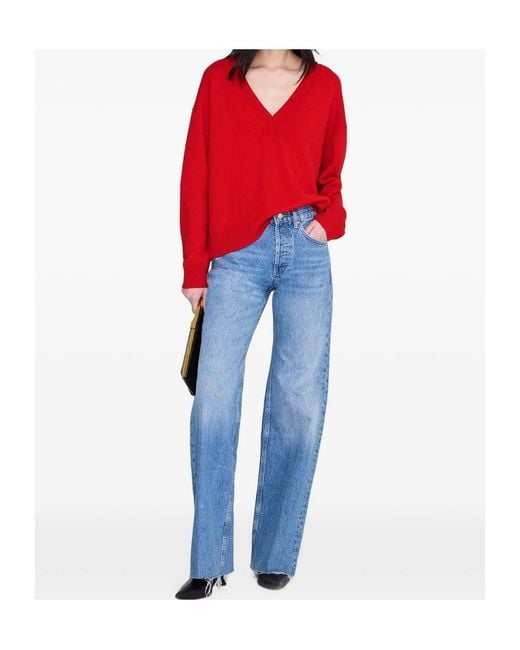 Anine Bing Red Long-Sleeved Knitwear
