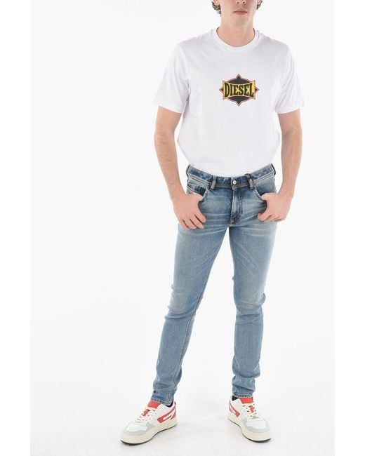 DIESEL Blue Straight-Leg Slim-Fit Jeans for men