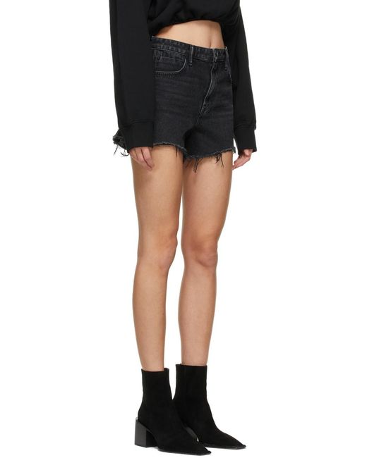 Alexander Wang Black Bite Denim Shorts