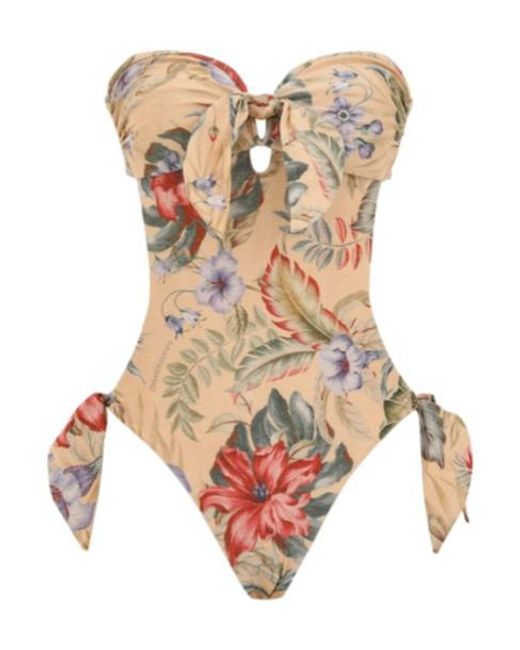 Zimmermann Natural Coco Scarf Tie 1Pc Swimsuit