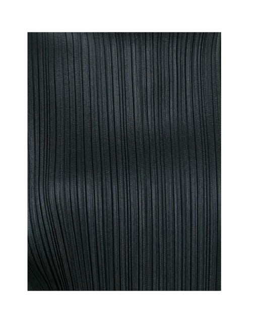 Pleats Please Issey Miyake Black Pleated Funnel Neck Top