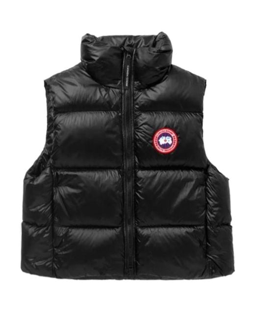 Canada Goose Black Cypress Logo-Patch Zipped Puffer Gilet