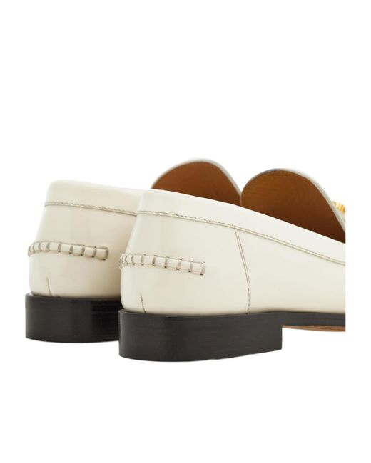 Ferragamo White Ferragamo New Vara Almond-Toe Loafers
