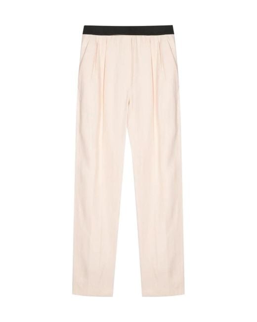 Loulou de Saison Natural Pleat-Detail Twill Trousers