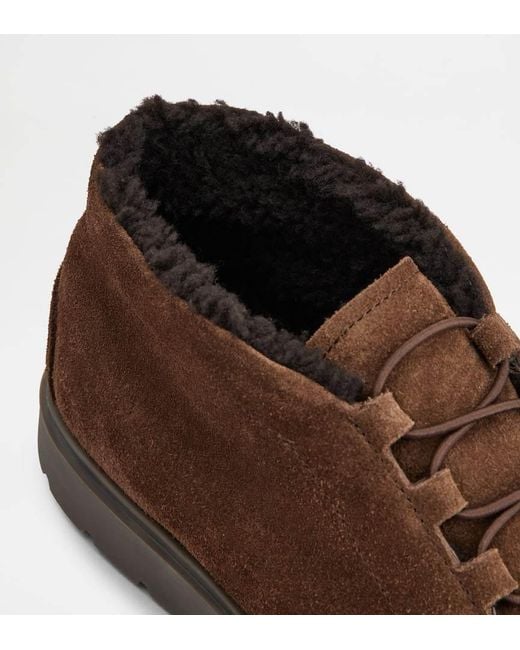 Tod's Brown Suede Desert Boots for men