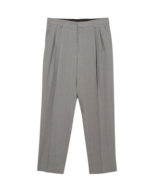 Dries Van Noten Gray Waistband Pleated Pants for men