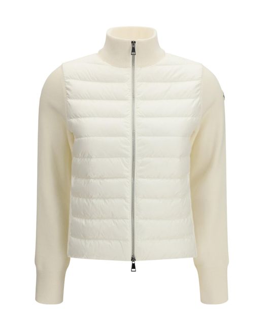 Moncler White High-Neck Padded Jacket