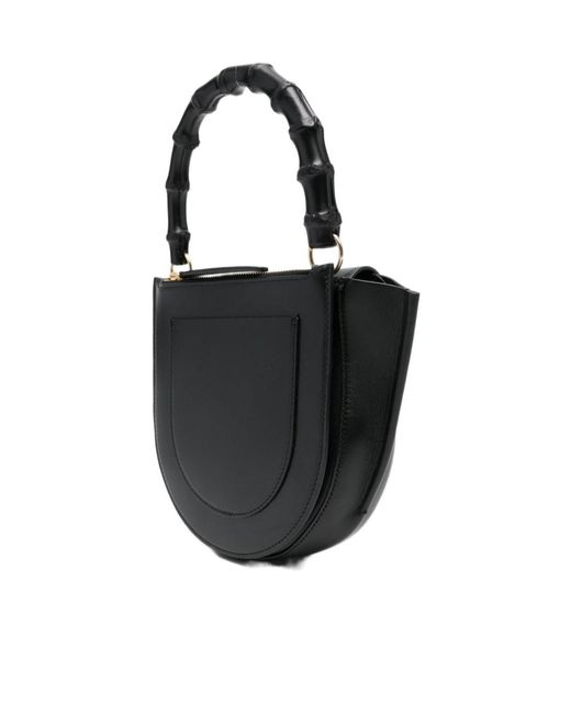 Wandler Black Bamboo Top Handle Mini Handbag