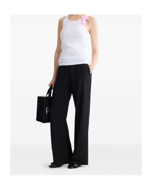 Patou White Logo Bow Tank Top