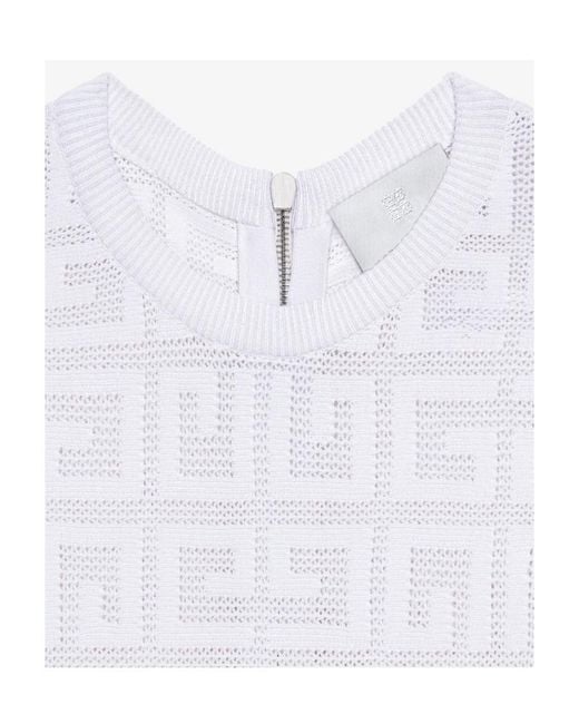 Givenchy White 4G Jacquard Flared Mini Dress