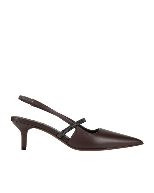 Brunello Cucinelli Brown Pointed-Toe High-Heeled Sandals