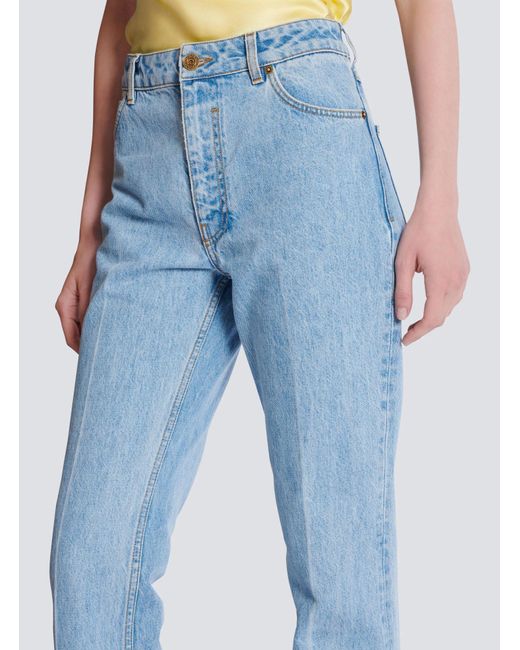 Balmain Blue Denim High-Waisted Jeans