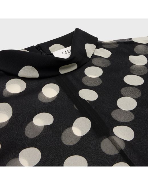 Céline Black Blouse With Overturned Collar