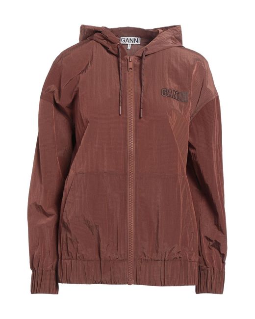 Ganni Brown Windbreaker Jackets