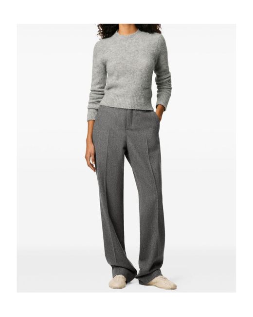 AMI Gray Wide Leg Trousers
