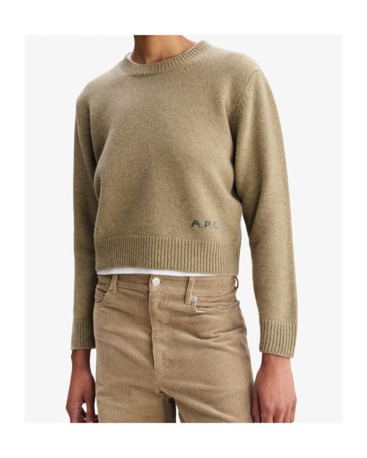 A.P.C. White Logo-Embroidered Wool Sweater