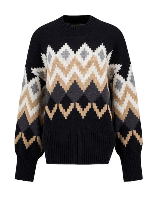 Barbour Black Cecilia Fair Isle Jumper