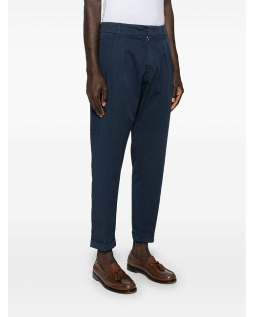 Dondup Blue Belt-Lined Casual Pants for men