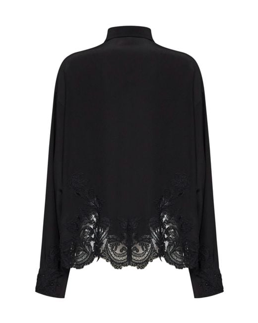 Ermanno Scervino Black Long-Sleeved Shirt