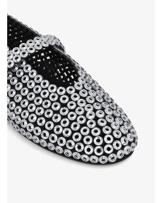 Alaïa White Alaïa Embellished Ballet Flat Shoes
