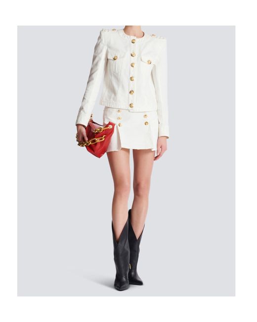 Balmain White Denim Jacket