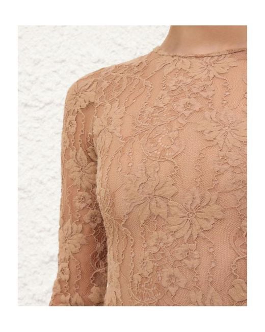 Zimmermann Natural Floral-Lace Bodysuit