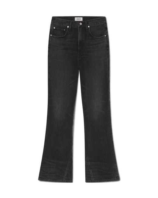 Agolde Black Mid-Rise Flared Leg Jeans