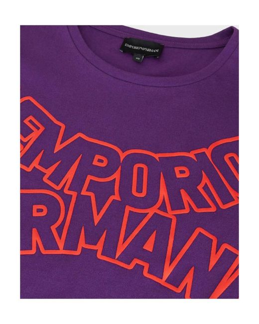 Emporio Armani Purple Logo Short-Sleeved T-Shirt