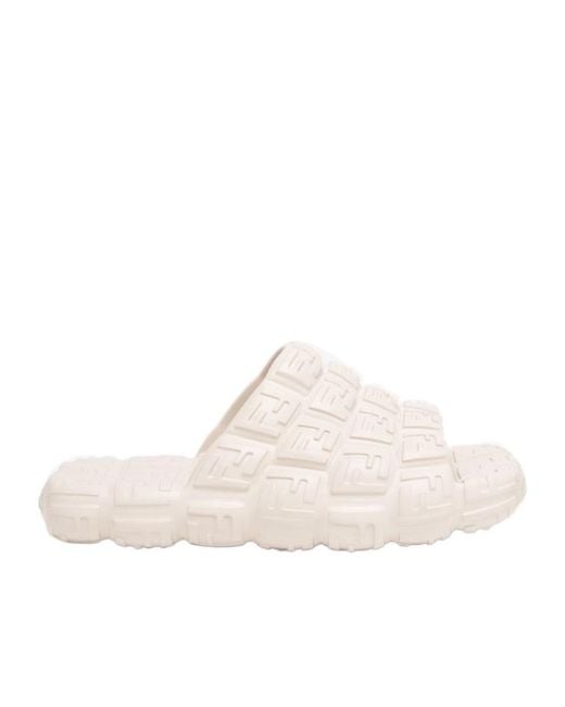 Fendi Natural Logo Embossed Cloud Slides for men