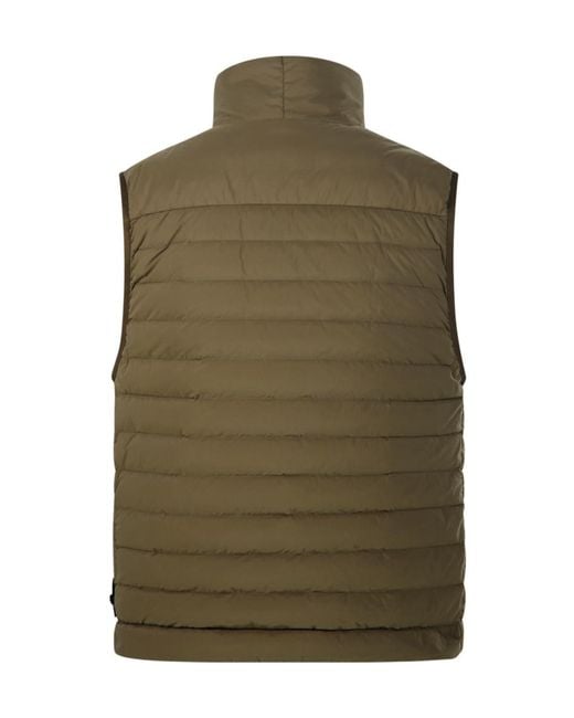 Stone Island Green Zip-Up Down Vest for men