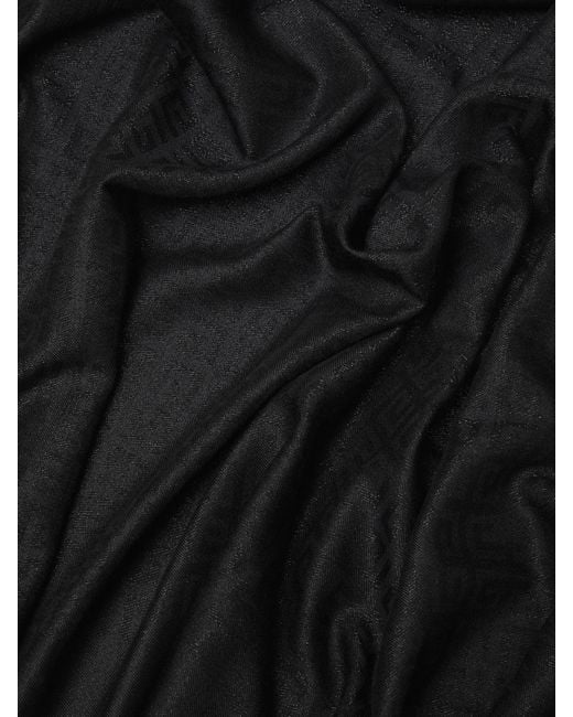 Givenchy Black Monogram Frayed Edge Scarf