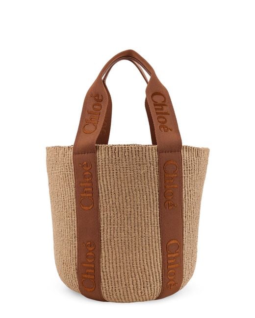 Chloé Brown Chloé Woody Basket Shoulder Bag