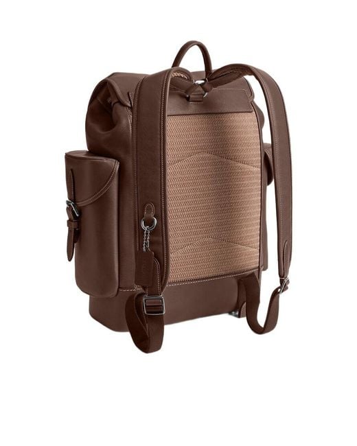 COACH Brown Hitch Backpack (Maple) Backpack Bags for men
