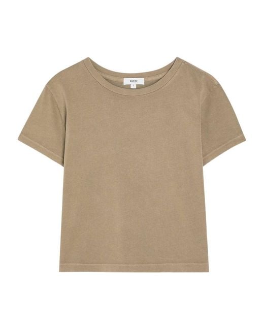 Agolde Natural Shrunken Cotton T-Shirt