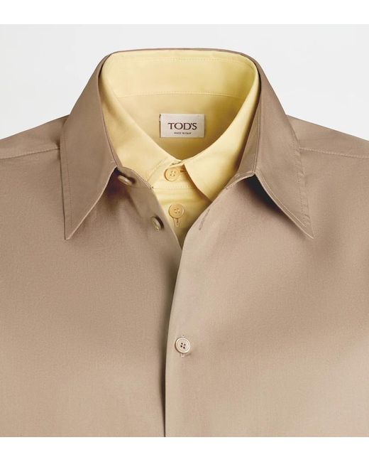 Tod's Natural Long-Sleeve Buttoned Shirt