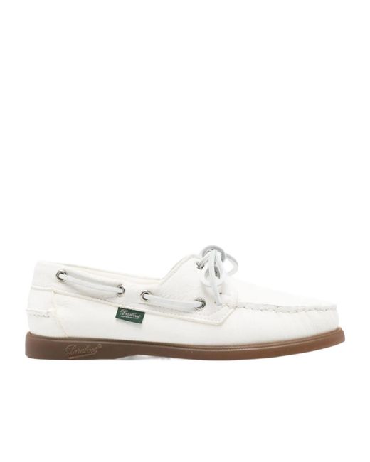 Paraboot White Leather Loafers