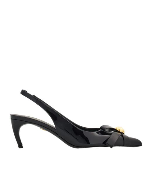 Ferragamo Black Pointless Heel Bow High-Heeled Sandals