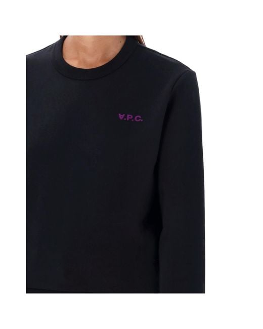 A.P.C. Black Logo Printed Crewneck Sweatshirt