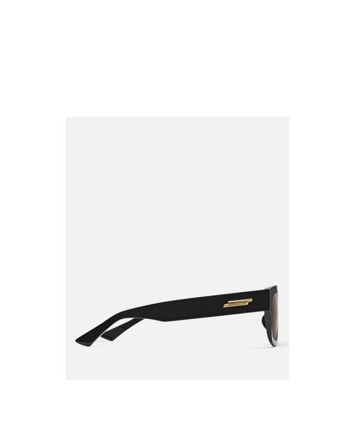 Bottega Veneta Black Ultrathin Squared Sunglasses for men